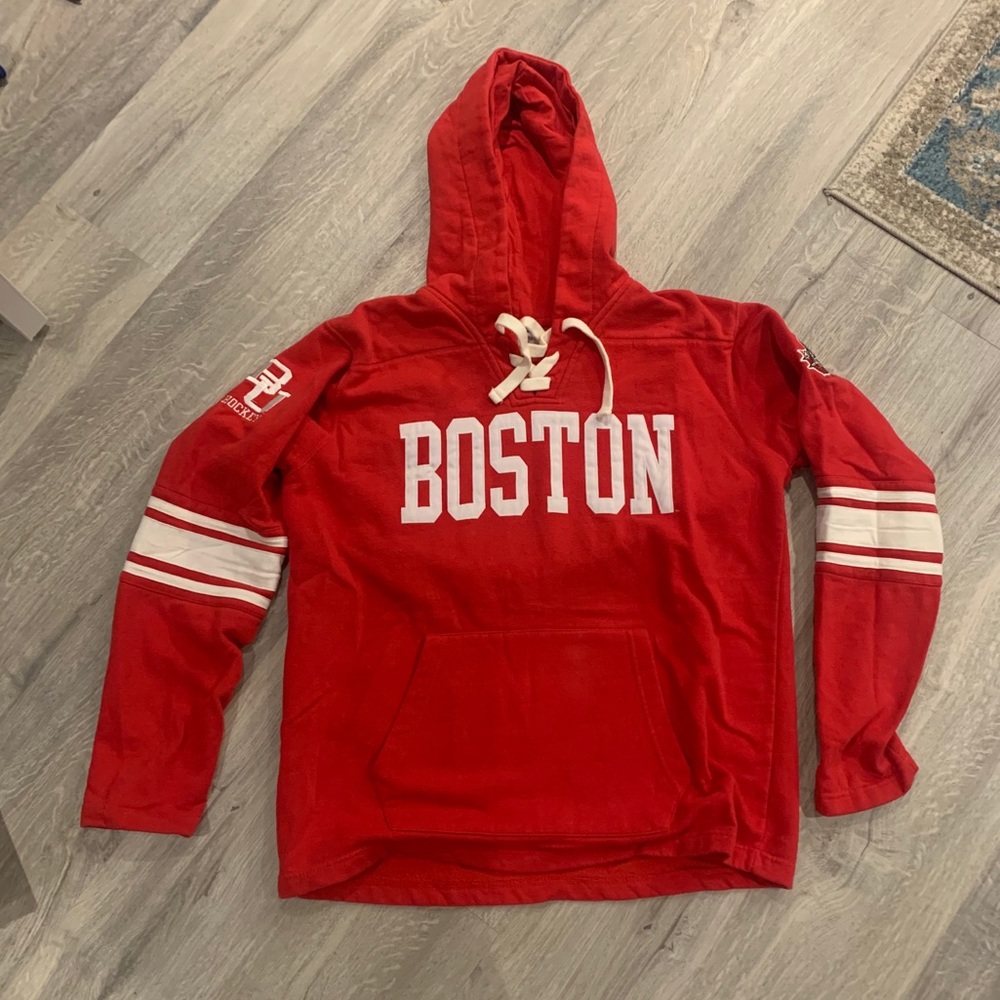Men’s Champion Boston University BU hockey hoodie